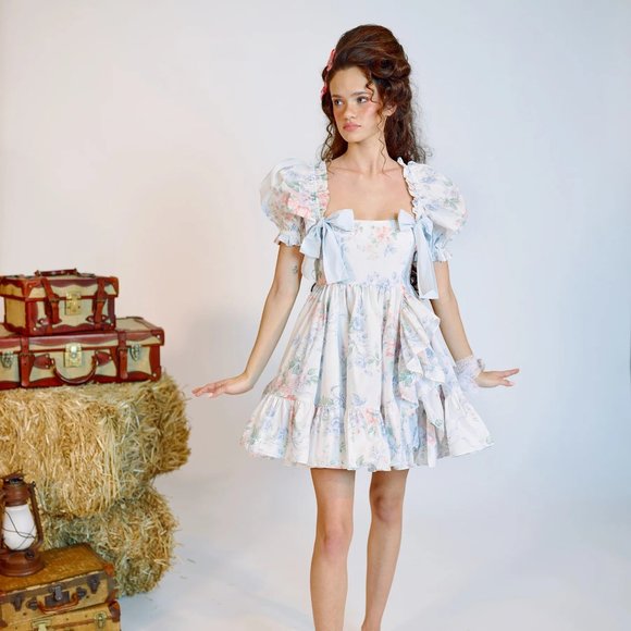 Selkie La Fraise Strawberry Print Buttercream Dress - M, XXL / NWOT - Picture 7 of 7